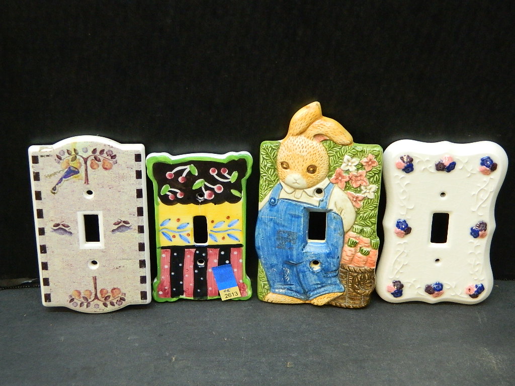 OE2613 Collection of CERAMIC Made CUTE Light Switch Covers Wilbur