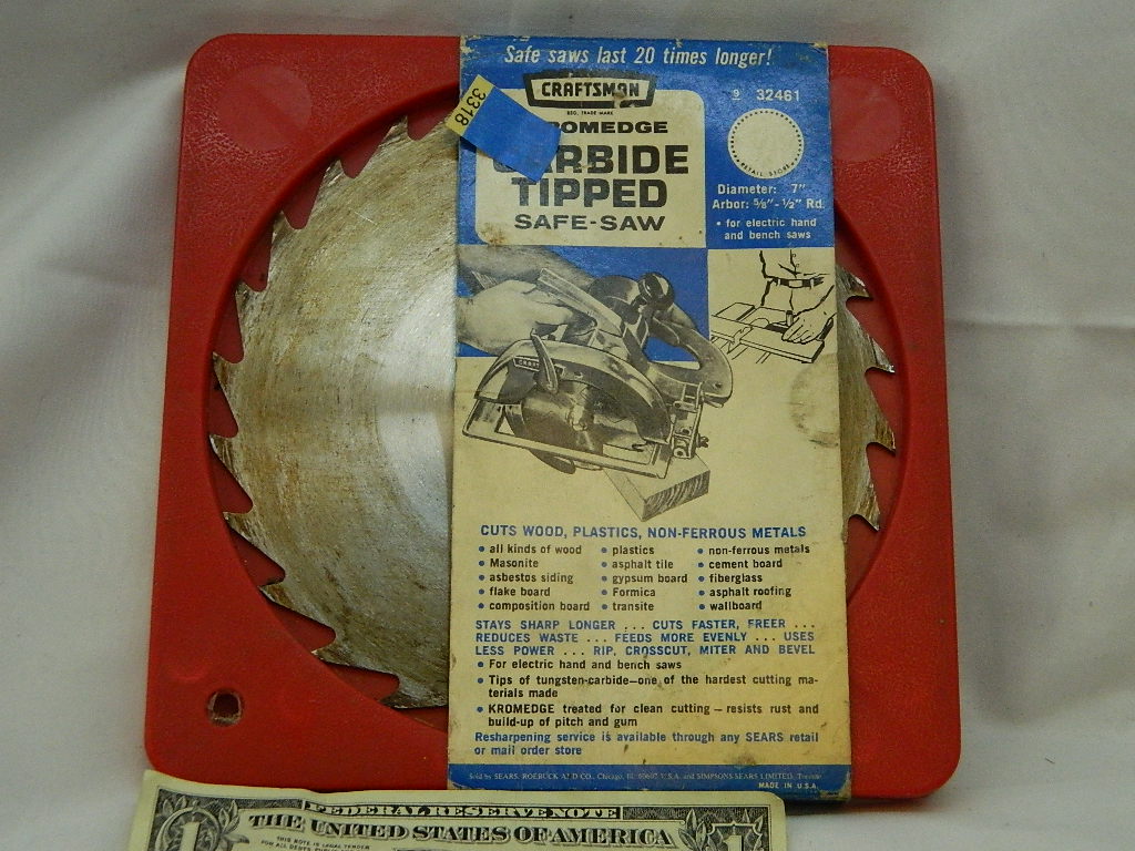 AA3318 Vintage New Old Stock CRAFTSMAN 7 In KROMEDGE CARBIDE TIPPED