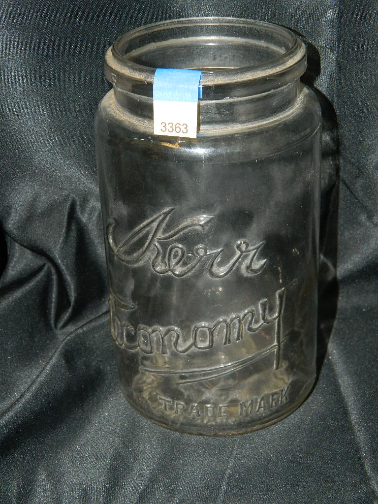 AA3363 Vintage KERR ECONOMY Wide Mouth Canning Jar 6.75 in Tall