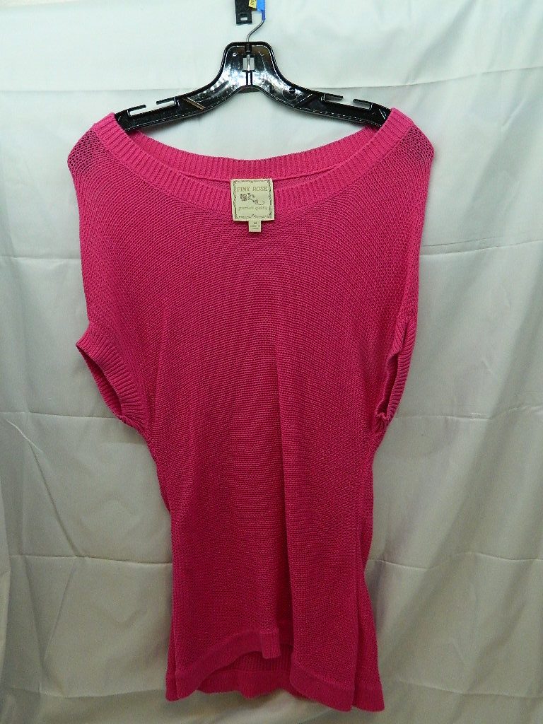 OE3480-WOMEN’s SZ M PINK ROSE Pink Sleeveless Sweater Style Shirt ...