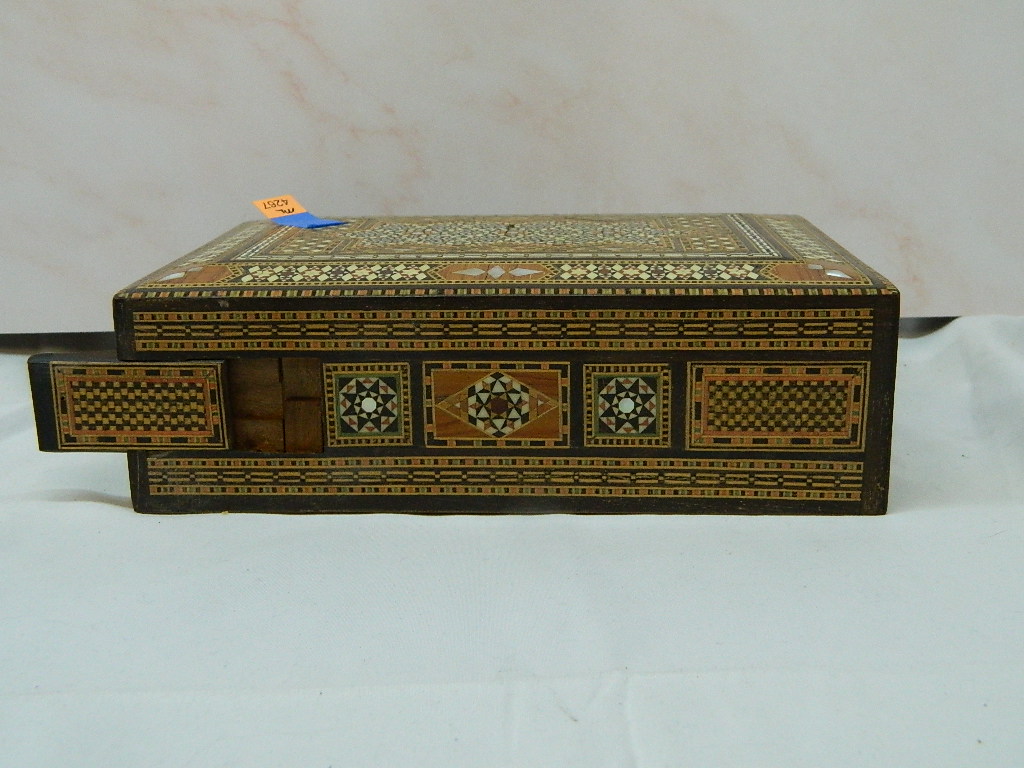 ML4267 Vintage Wooden Made Secret Lock Puzzle Box Mosaic