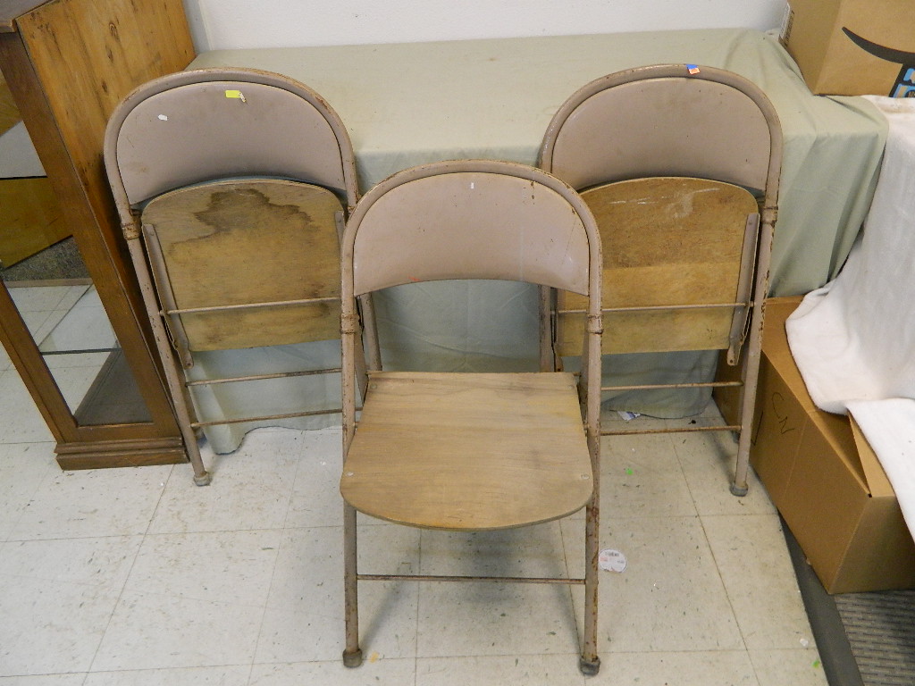 AA4326- Vintage AMERICAN SEATING COMPANY Set of 3 Metal