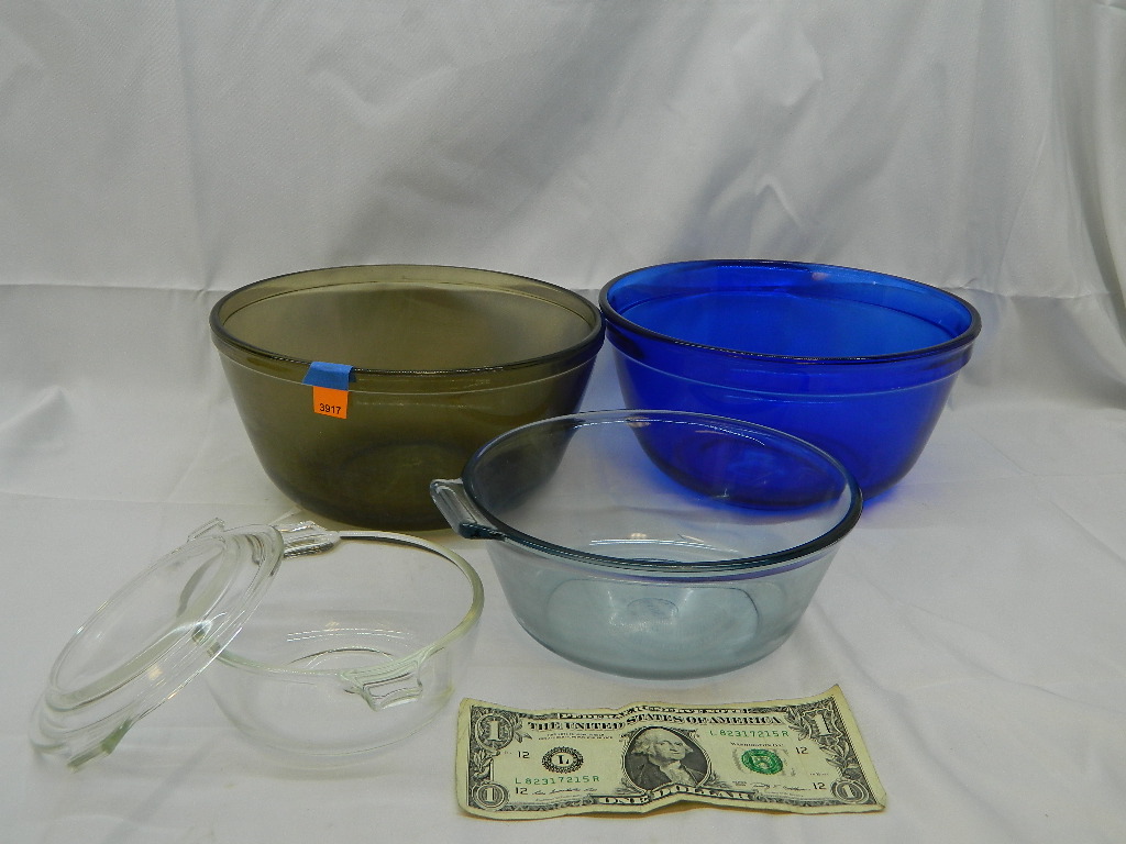 AA3917 HUGE Collection of PYREX and ANCHOR HOCKING Mixing Bowls ‘Blue