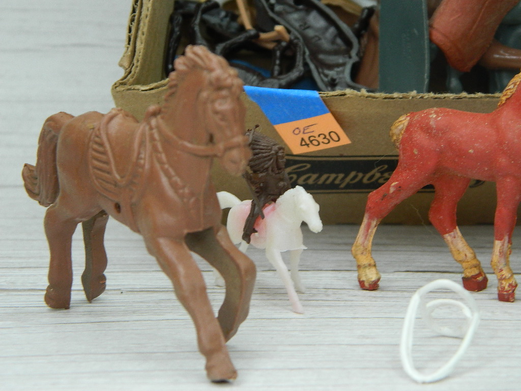 OE4630- Vintage Lot of Plastic Made Toy Horses and Accessories – Wilbur ...