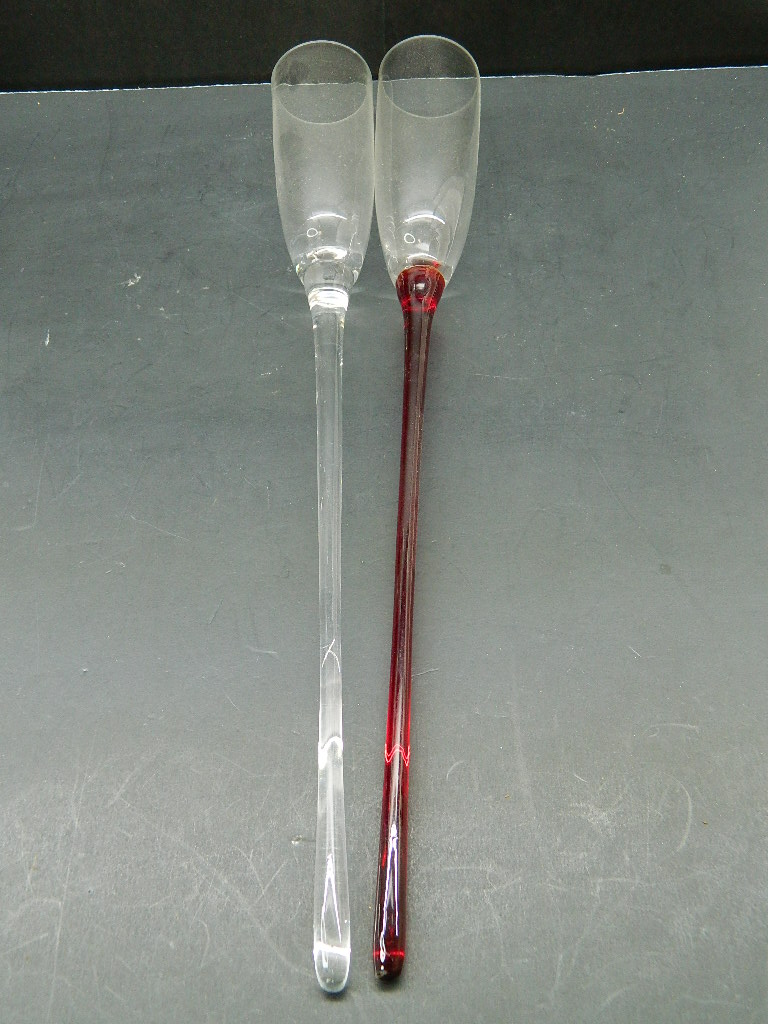 ML4757 Vintage Hand Blown ARTLAND Set of 6 Long Stem Colored Glass