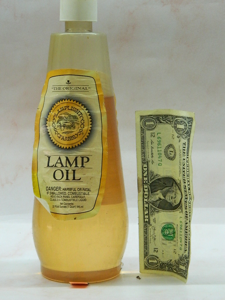 FL5741 MOSTLY FULL Bottle of Lamp Oil 1 Quart Wilbur Auction