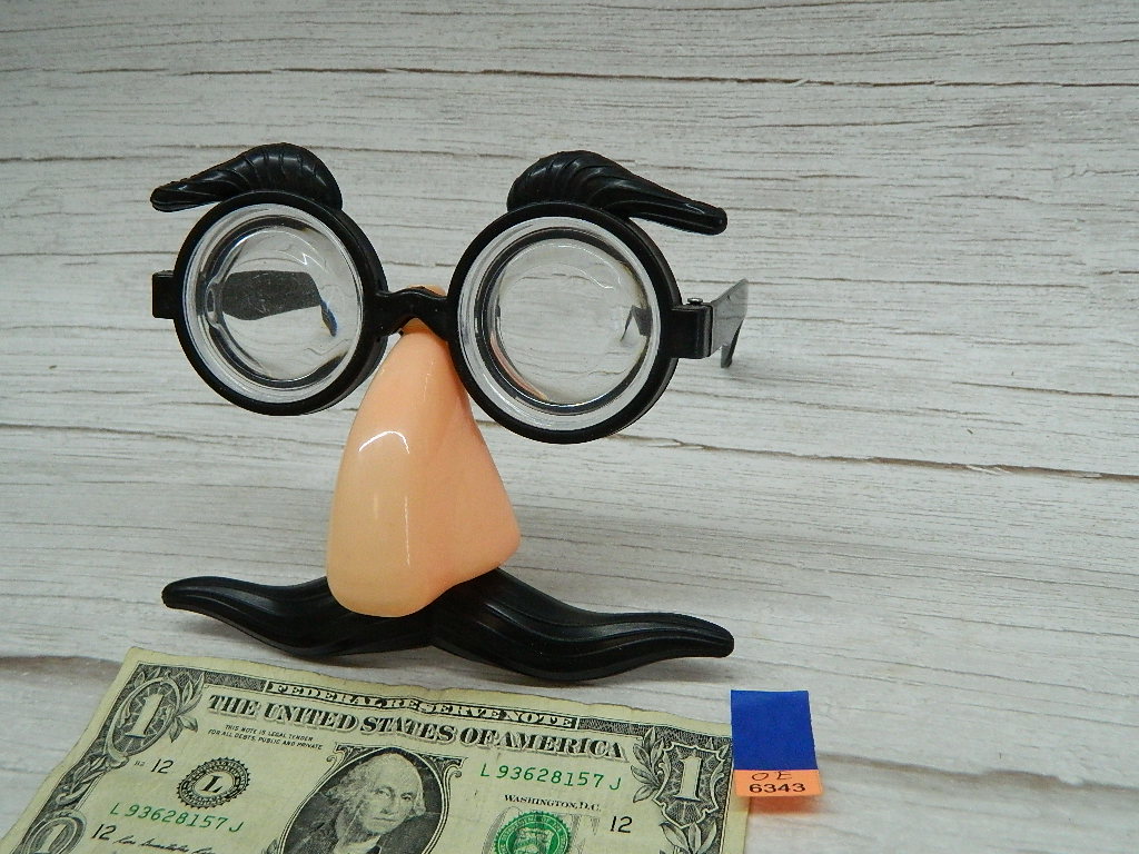 OE6343 Funny Costume Glasses w/ Nose and Mustache Wilbur Auction