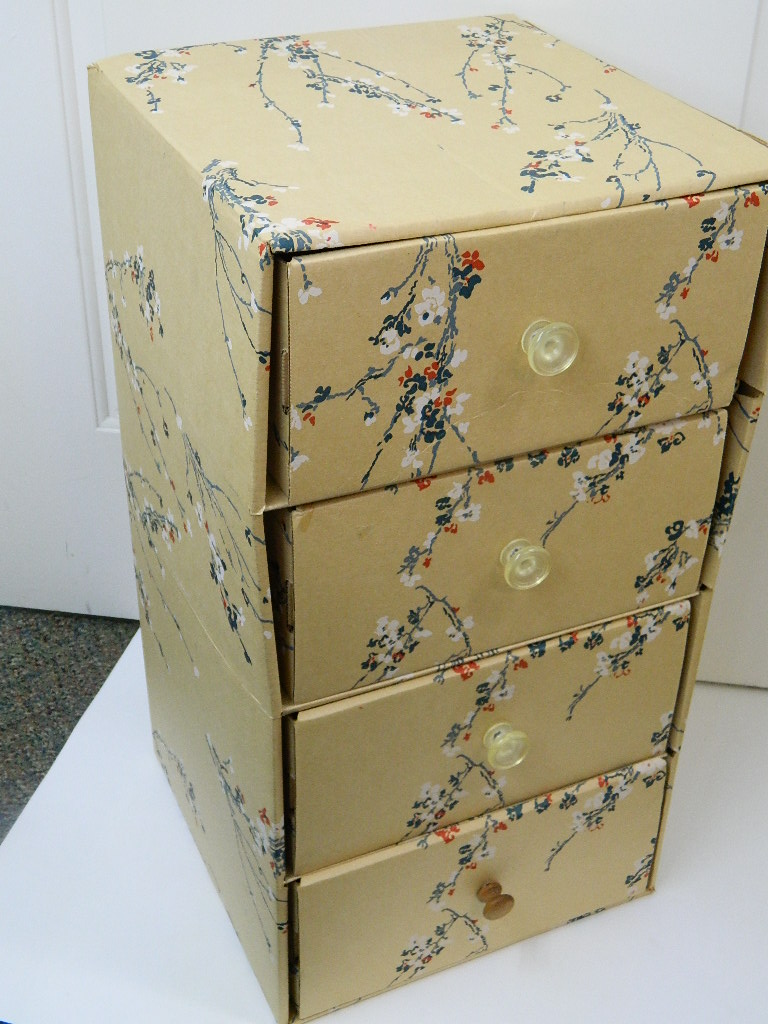 OE5623 Retro Cardboard Made Small 4 Drawer Sewing Dresser ’24 Inches