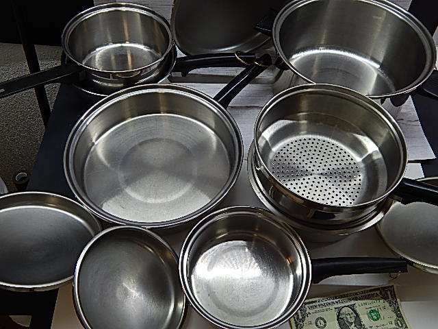 stainless steel pan set for induction hob