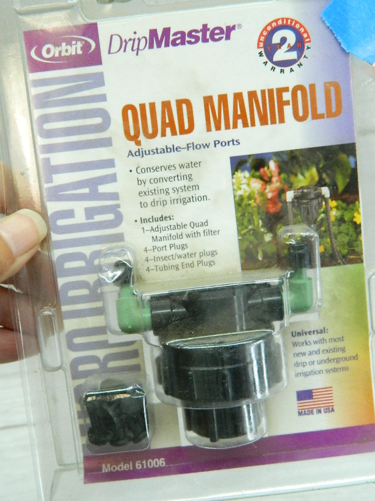 BH7128 NEW IN PACKAGE ‘ORBIT’ Drip master Model 61006 Irrigation Quad Manifold Part Wilbur