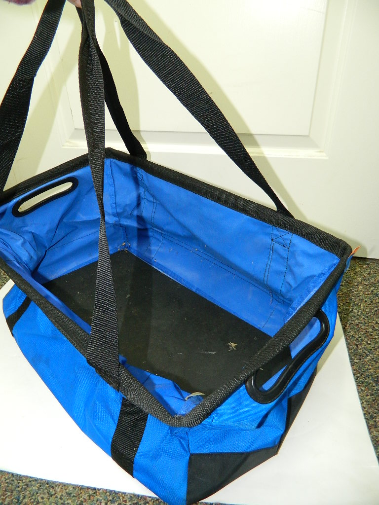 OE7835 COSTCO Royal Blue and Black Fabric Handled Very Sturdy