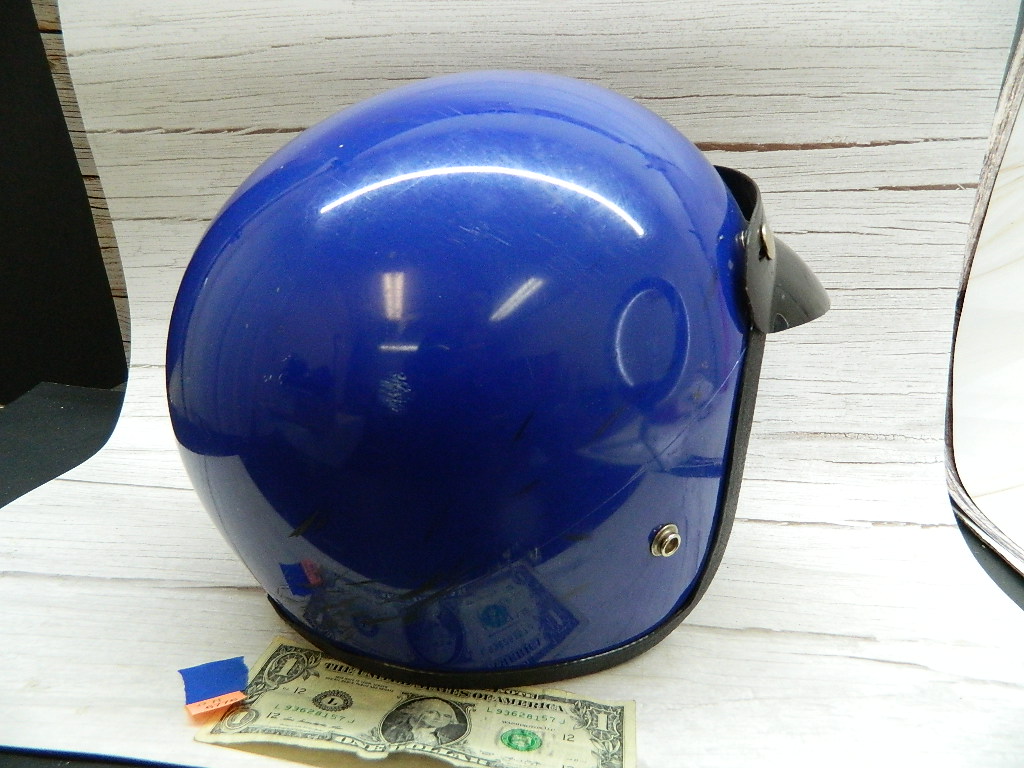 BH6776- Vintage Looking Royal Blue Size Small? Motorcycle Riding Helmet