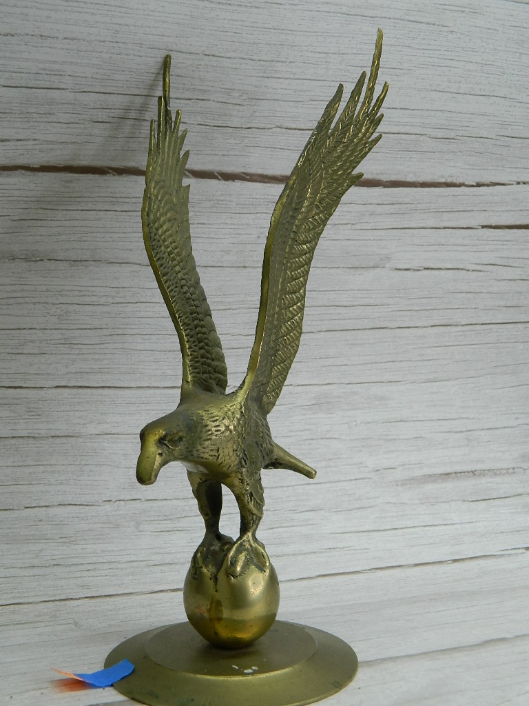 ML8157 Vintage Solid Brass Eagle Themed Decorative Statue ’12in Tall