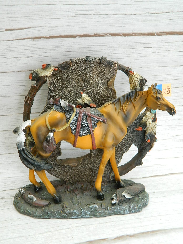 ML8347 Resin Made Large Native American Horse Dream Catcher