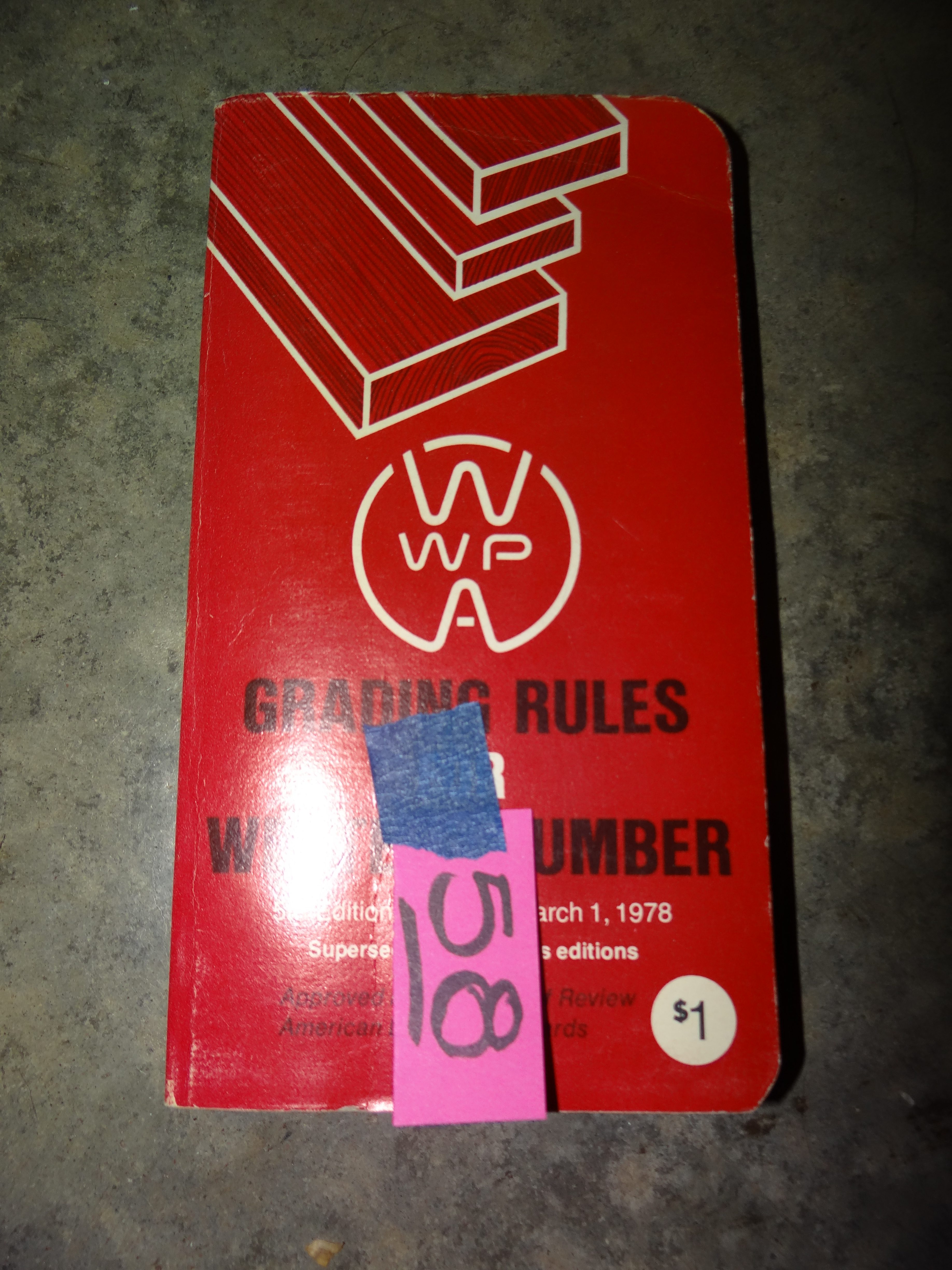MJ58Grading Rules for Western Lumber Book Wilbur Auction